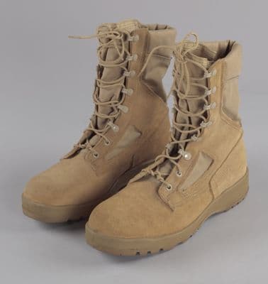 Combat boots worn by Andre M. Jones during the Iraq War