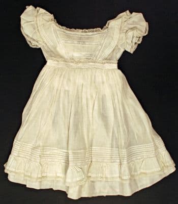 Cream Cotton Muslin Empire Waist Child's Dress
