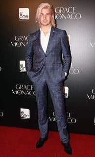 Navy Blue Windowpane Check Wool Blazer