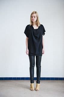 Charcoal Gray Cotton Blend Oversized Hip Tunic