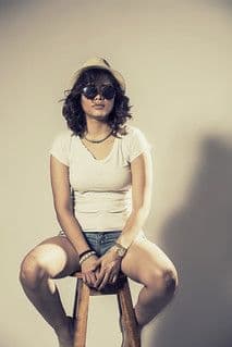 Cream Cotton Blend Ribbed Tank Top