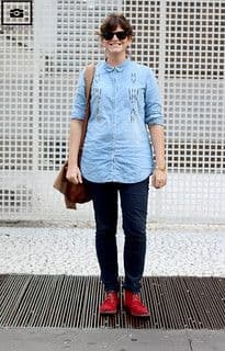 Light Blue Chambray Cotton Oversized Hip Shirt