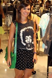 Black Cotton Graphic Tank Top with Afro Print