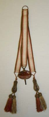 Tan Leather Braided Watch Fob with Tassels