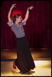 Black Polyester Trumpet Flamenco Practice Skirt