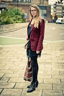 Burgundy Wool Blend Longline Blazer