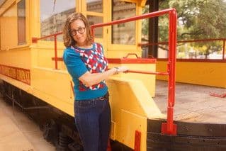 Teal Blue Argyle Cotton Cropped Sweater