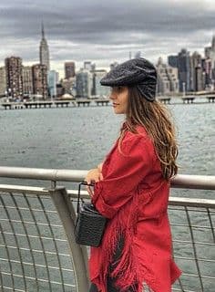 Crimson Red Silk Blend Kimono Style Coat