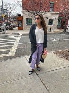 Charcoal Gray Wool Blend Oversized Midi Cardigan