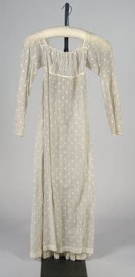 Cream Cotton Muslin Empire Waist Day Dress