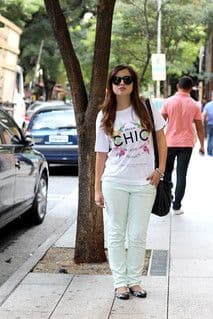 Mint Green Cotton Blend Slim-Fit Pants