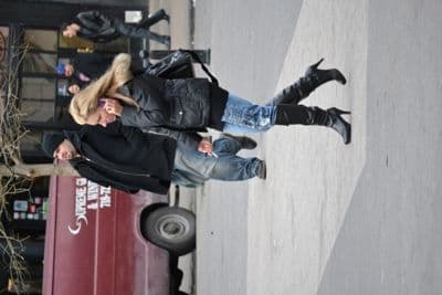 Black Polyester Oversized Quilted Puffer Jacket