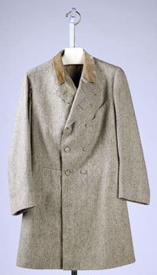 Light Gray Wool Tweed Double-Breasted Overcoat