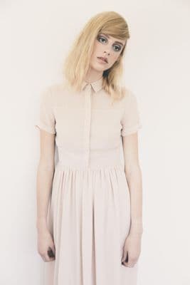 Pale Pink Cotton Circle Shirt Dress