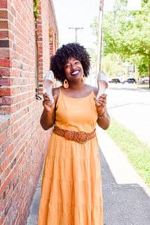 Peach Cotton Blend Fit and Flare Midi Dress