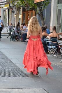 Coral Red Cotton Halter Tent Maxi Dress