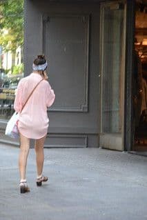 Blush Pink Cotton Blend Oversized Shirt Dress