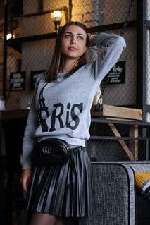 Heather Gray Cotton Blend Raglan Sleeve Sweatshirt