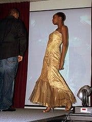 Champagne Gold Silk Satin Strapless Mermaid Gown