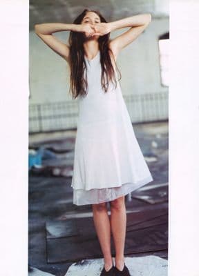 White Cotton Blend A-Line Midi Chemise